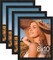 8x10 Picture Frames Set of 4, Display Pictures 5x7 with Mat or 8x10 without Mat, Engineered Wood with Shatter Resistant Plexiglass, Wall Gallery Photo Frames for Wall or Tabletop, Black